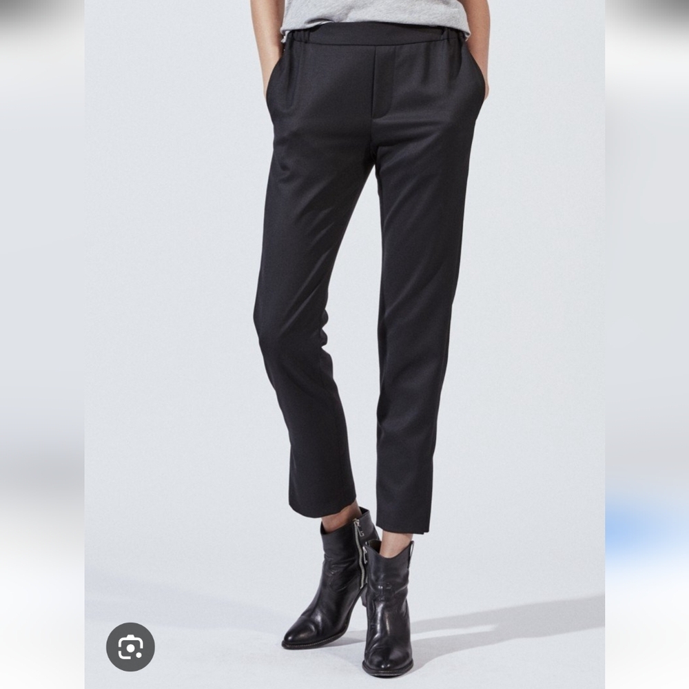 Nili Lotan Black Chelsea Slit Hem Cropped Pants Size 6